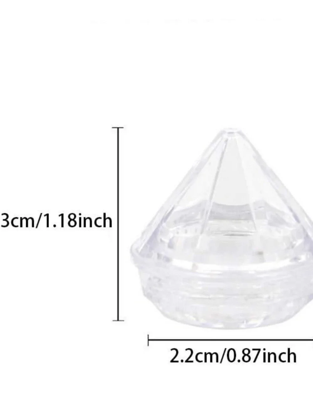 Clear Diamond-Shaped Eye Cream Jar - Transparent